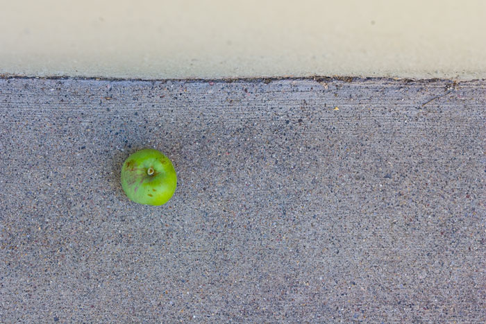 Apple Next to Wall
