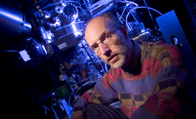 Stuart Parkin - Stuart is an experimental physicist, IBM Fellow, and manager of the magneto-electronics group at the IBM Almaden Research Center in San Jose, California. He discovered how to make hard drives run up to 1000 times faster. Photographing Stuart in 2001 with another piece of equipment, a sputter gun, was creative and fun. Stuart’s sweater ties in nicely with the blue highlight of the machinery behind him and gives the impression that man and machine are related.